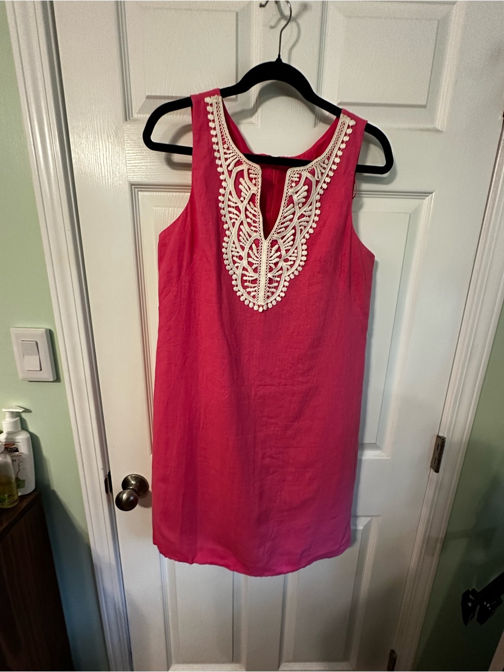 Vineyard Vines Hot Pink Dress with White Detail
